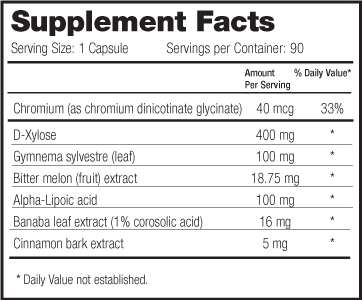 Sugar Defense Supplement Facts